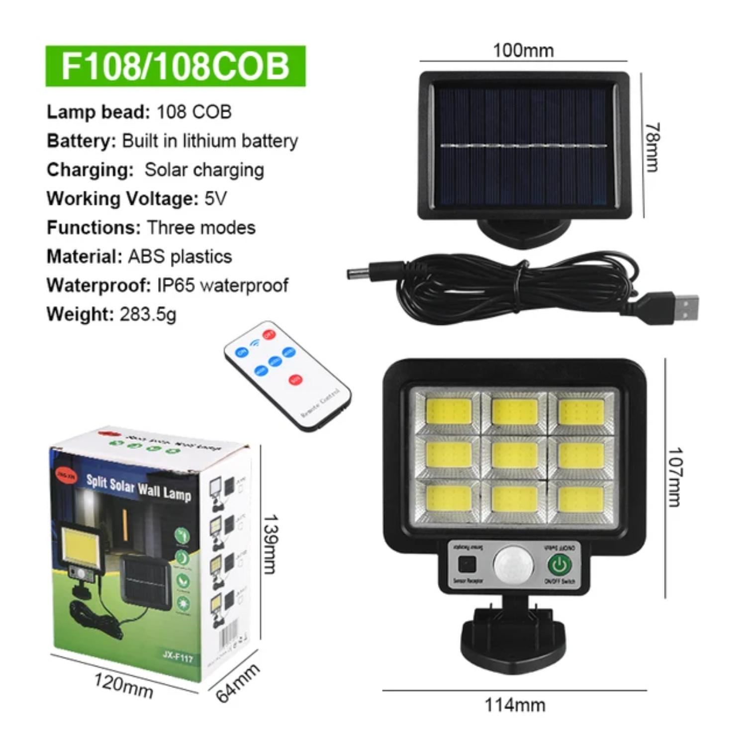 

Новий Сонячний Ліхтар Вуличний Роздільний Настінний Світильник з 3 Режимами Датчик Руху Живлення від Сонячної Енергії Сонячні Прожектори Вуличне Освітлення Сад 1pc