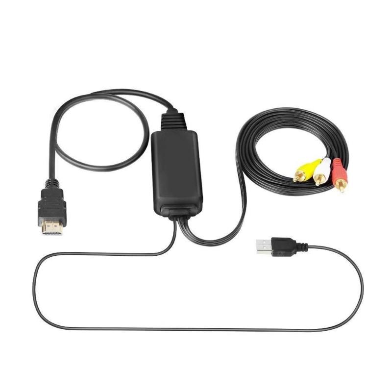 Hdmis To Avs 3RCA Converter Cable 1080P Resolution Support For PC Laptop With USB Power Audios Video Signal Transmission