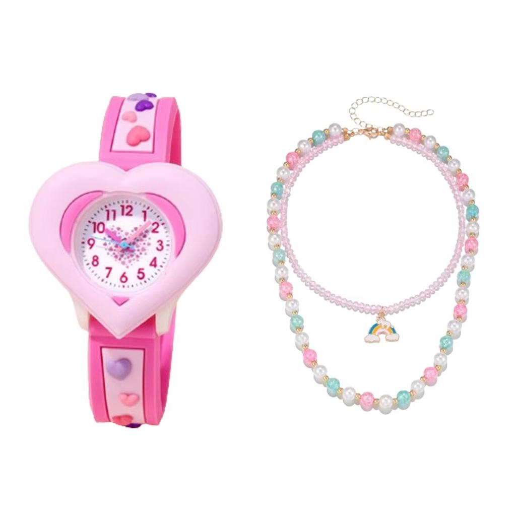 New Fashion Heart shaped Children's Love 3D Cartoon Watch Children's Learning Watch