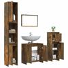 4 Piece Bathroom Furniture Set In Smoked Oak Wood Based Material