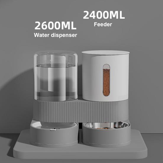 Automatic Pet Feeder 2.4L Dog Food Feeder 2.6L Water Dispenser Travel Auto Cat Feeder Bowl for Small Dogs Cats Rabbits