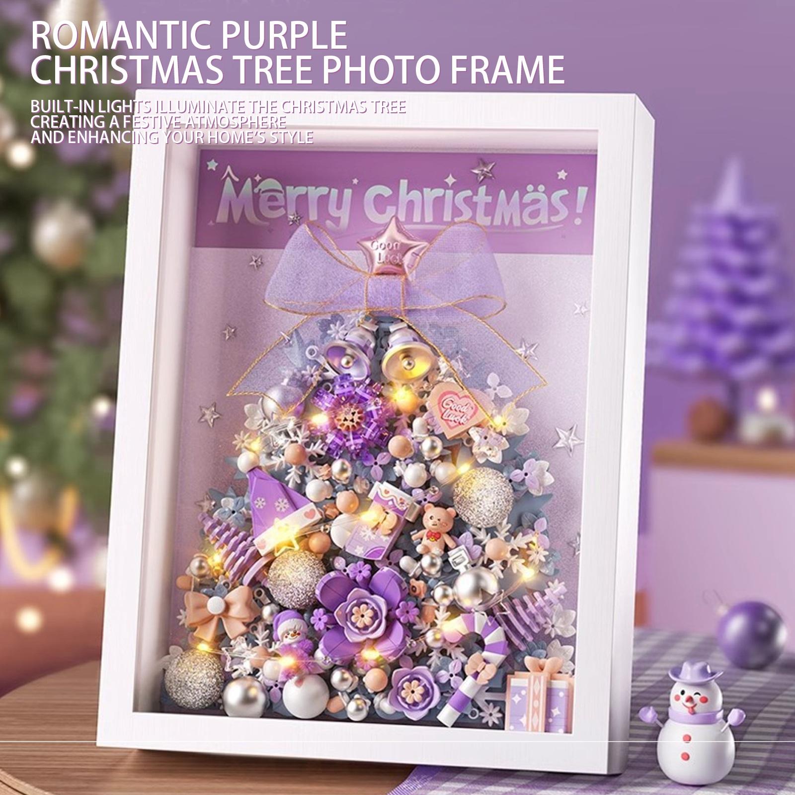 

Christmas Tree Photo Frame BuildingBlocks, Small ParticleAssembly Toys, Light 3d Painting Ornaments, Christmas Handmade Diy Gifts One Size фіолетовий