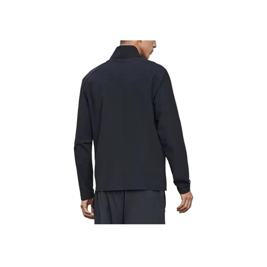 Mizuno Printed Logo Comfortable Breathable Zip-Up Stand Collar Jacket Men Jacket Black K2CC21A7-09