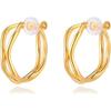 Earrings for Women, Painless Hoop Earrings, Screw Type, with Resin Cover, Simple, 18k Coating, Delicate, Non-piercing Earrings, Graduation