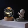 Remote Control Crystal Ball Night Light with Wooden Base – 3D Carving Luminous Glass Ornament, Perfect for Birthdays.
