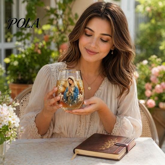 High-quality Glassware Faith Glass Cup, Lead-Free Transparent Mug, with Religious Themed Cup Gold Electroplated Edges, Stylish Christian Detailed