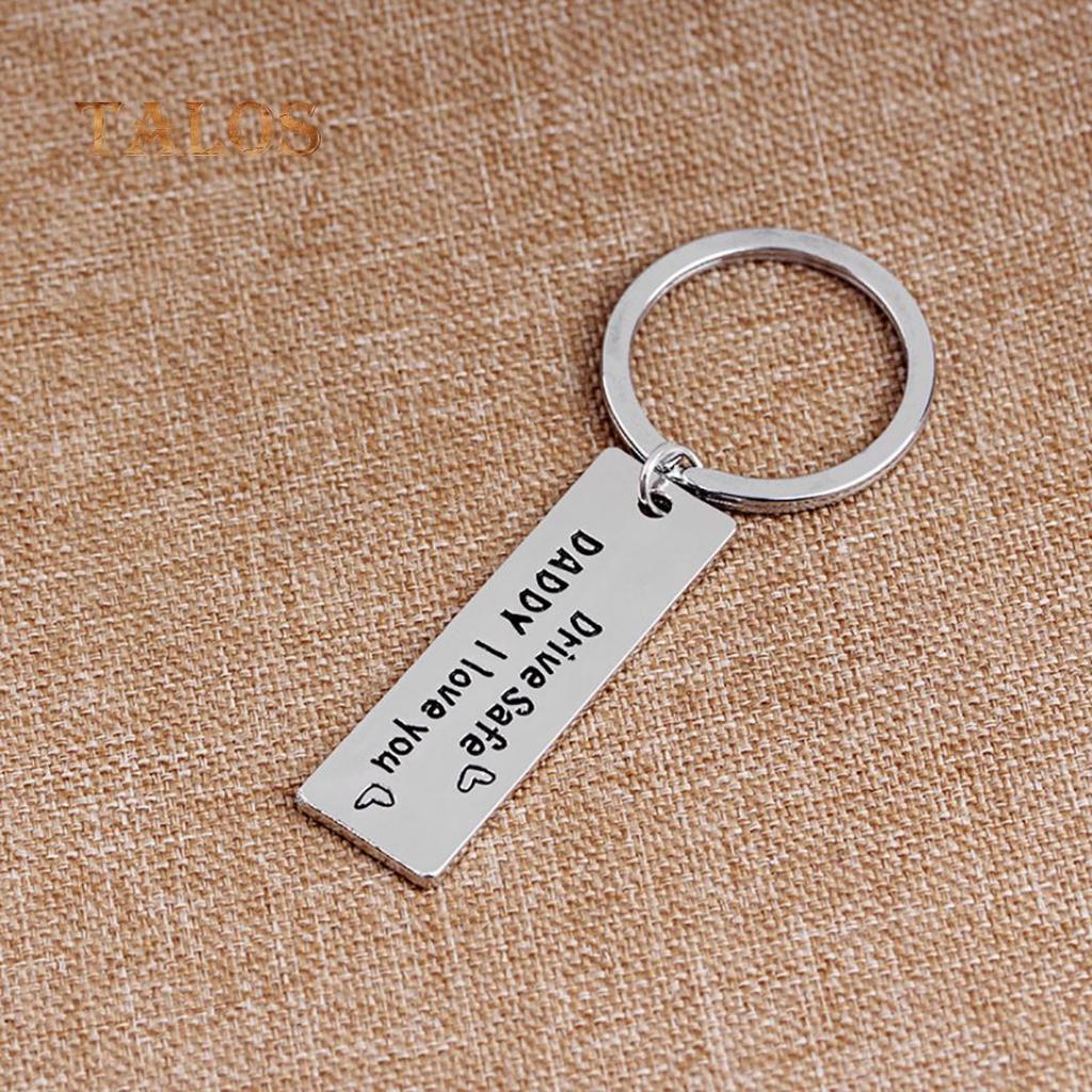 Trucker Dad Gift Drive Safe Keychain Carving Letter Tag Pendant Men Key Ring Suspension Trinket
