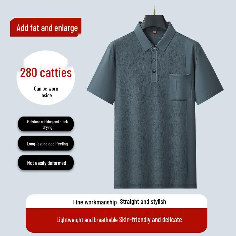 Dibinze Men s Plus Size Lightweight Breathable Short-Sleeve Polo Shirt 5XL