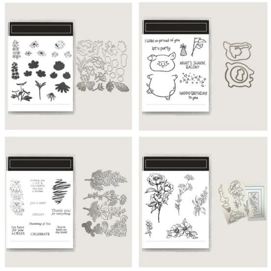 Stamps And Dies Set for Card Making Clear Silicone Stamps And Carbon Steel Cutting Dies Set for DIY Album Scrapbooking Greeting Card Making