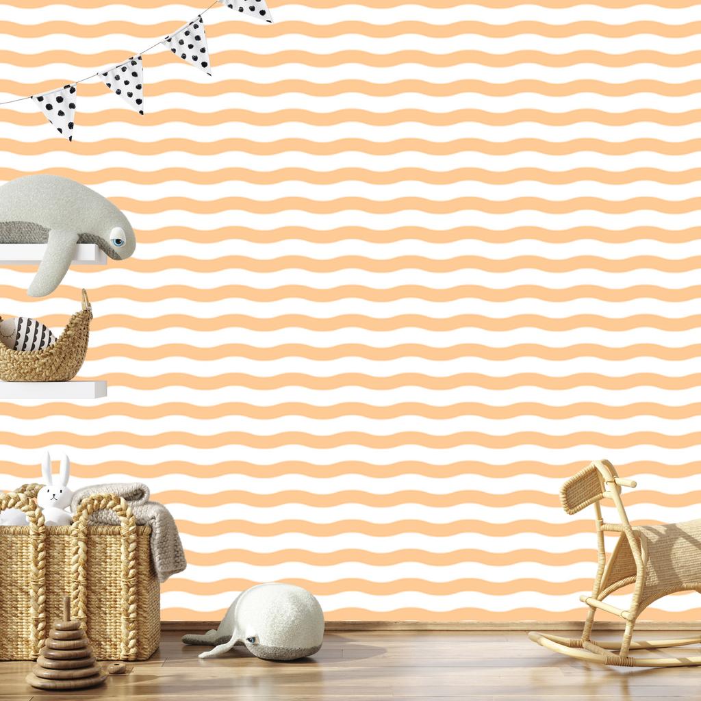 Striped wallpaper with a clear detail, cream for the living room and bedroom 50x1000