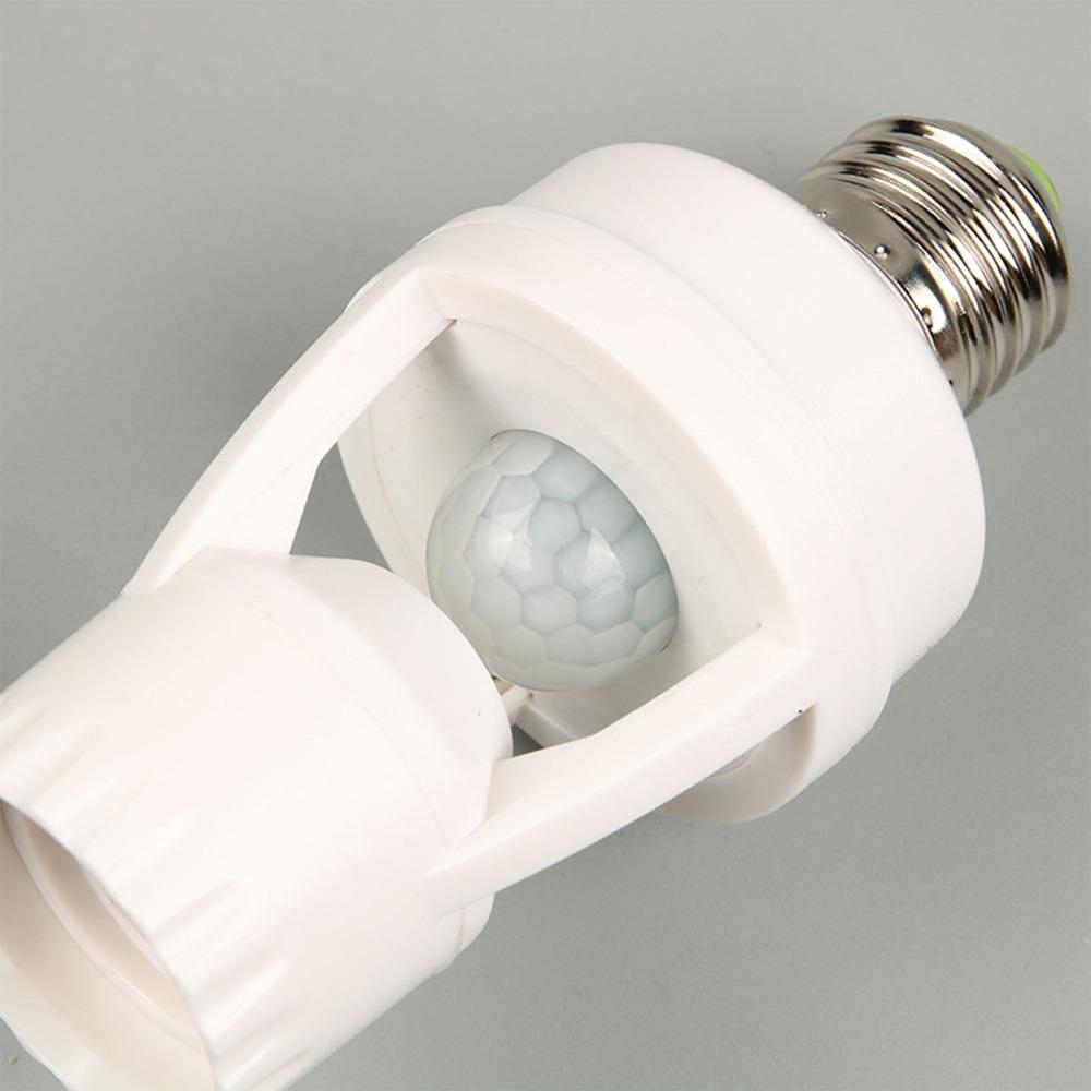 Soquete de Lâmpada com Sensor de Movimento E27 Retardo de 10-300 Segundos Adaptador de Suporte de Lâmpada Inteligente Uso Interno