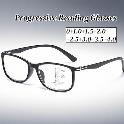 Trendy Progressive Multifocal Reading Glasses Anti-blue Light Hyperopia Eyewear for Men Women Retro Fashion Presbyopic Glasses