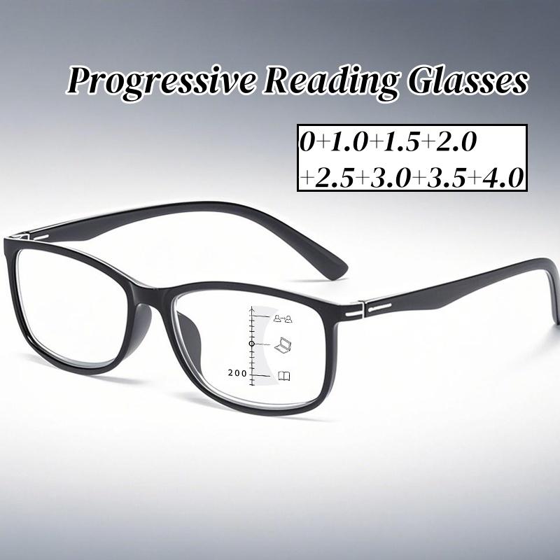 Trendy Progressive Multifocal Reading Glasses Anti-blue Light Hyperopia Eyewear for Men Women Retro Fashion Presbyopic Glasses