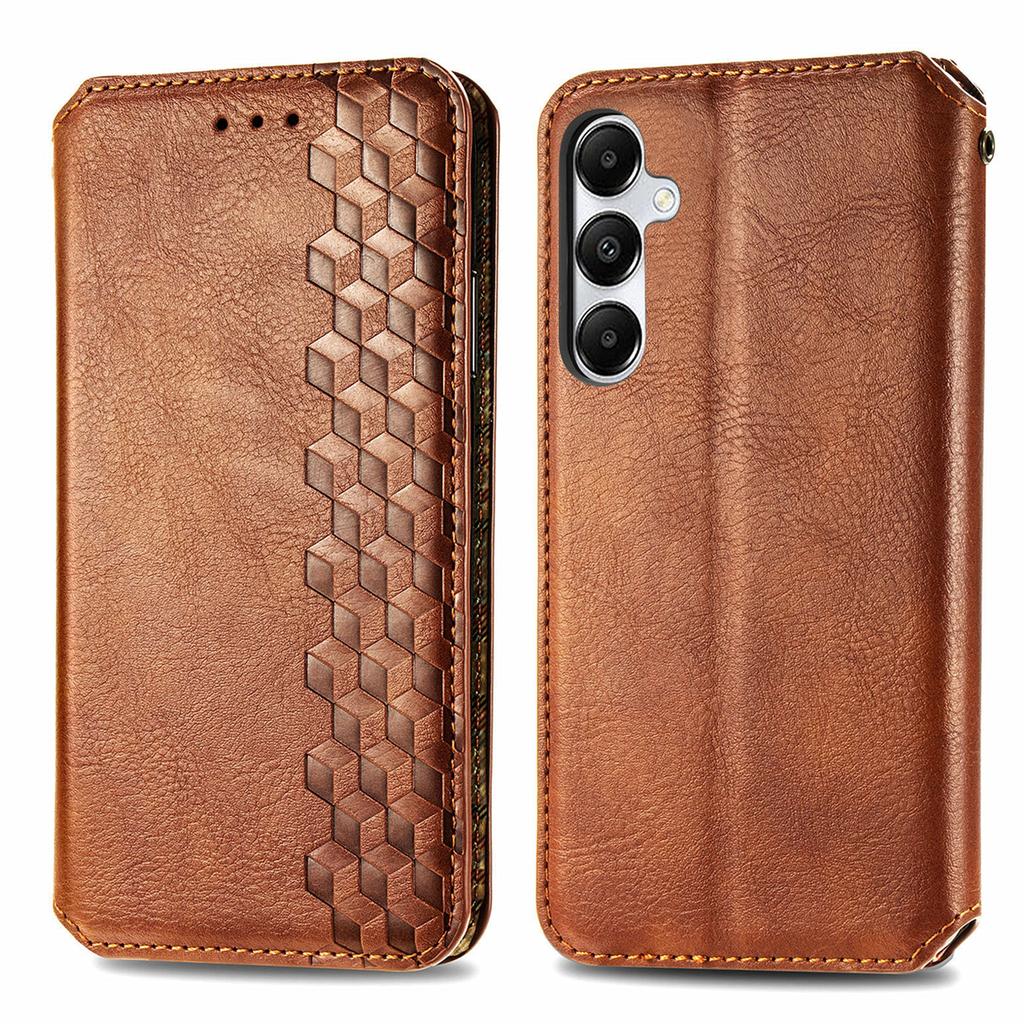 For Samsung Galaxy A35 5G PU Leather Case Rhombus Imprint Wallet Stand Phone Cover