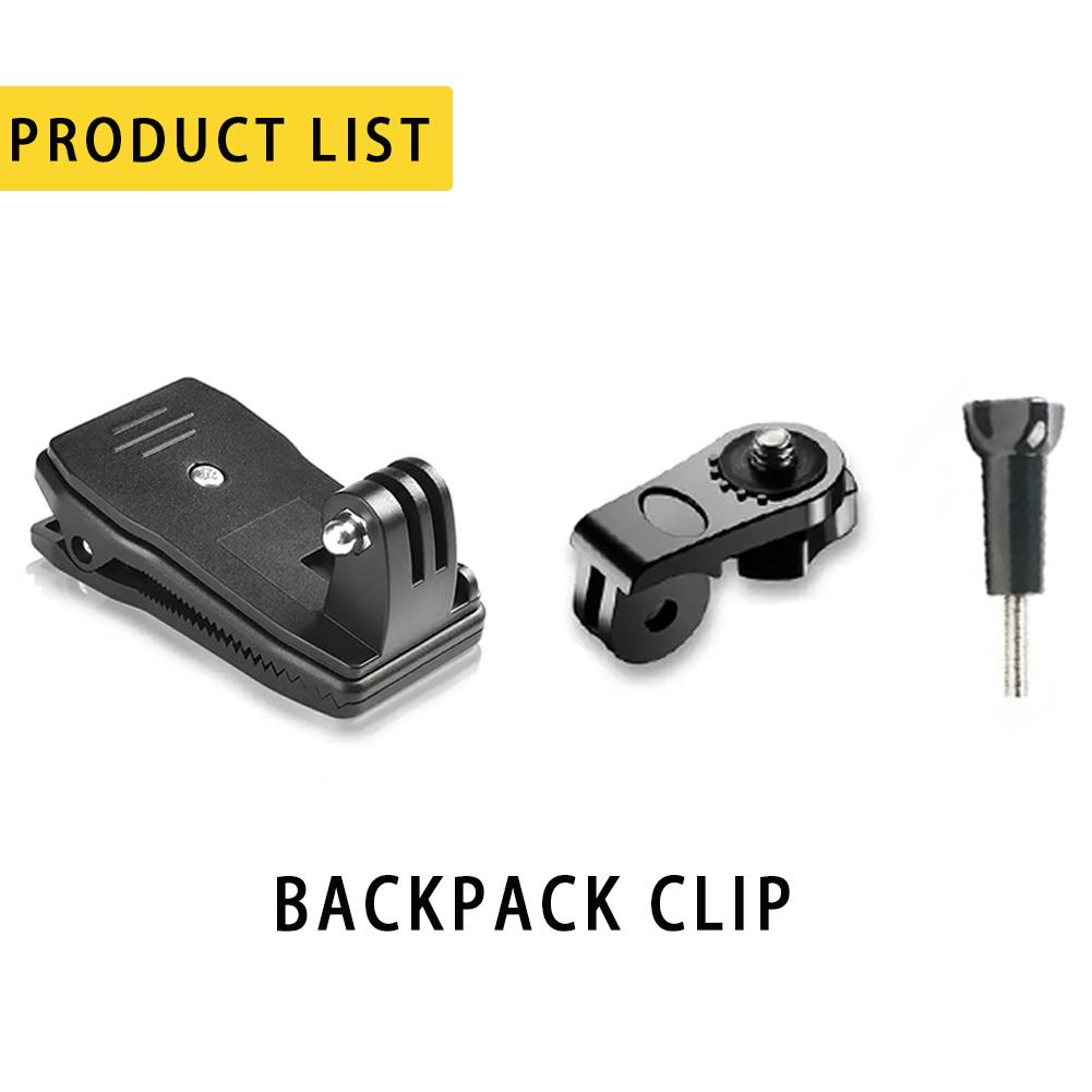 Action Camera Backpack Clip Holder for DJI Osmo Pocket 3 360-Degree Rotation Clip Mount for Gopro Hero Insta360 x3 Accessories