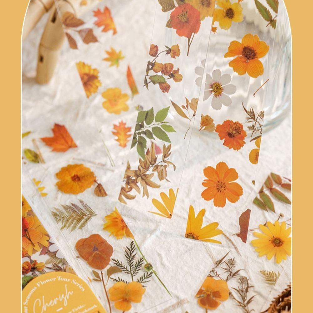 5pcs Translucent Flower Travel Series Bookmark Four Seasons Book Page Marker Reading Book Mark