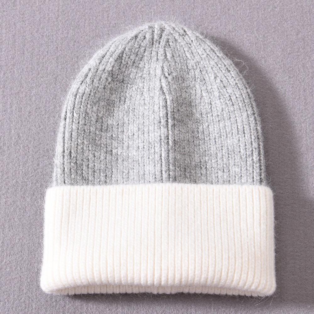 Children's Hat Rabbit Velvet Classic Striped Color Matching Knitted Hat Autumn and Winter Splicing Cute Wool Hat To Keep Warm