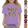 Children's Casual Carnival Print T-shirt, Round Neck Pullover Short-sleeve Top