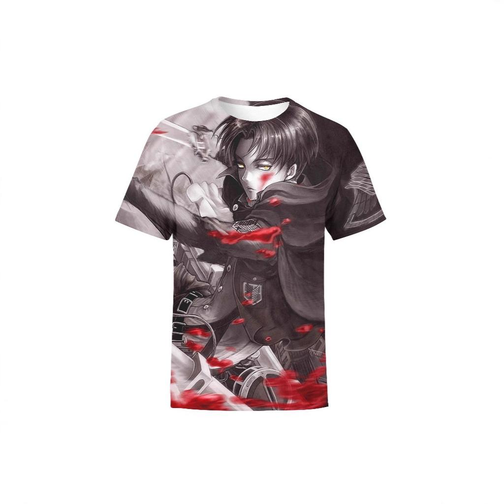 Attack on Titan 3D Printed T-Shirt, Anime Graphic Tee, Breathable Polyester Short Sleeve, Casual Streetwear Tops for Men Women