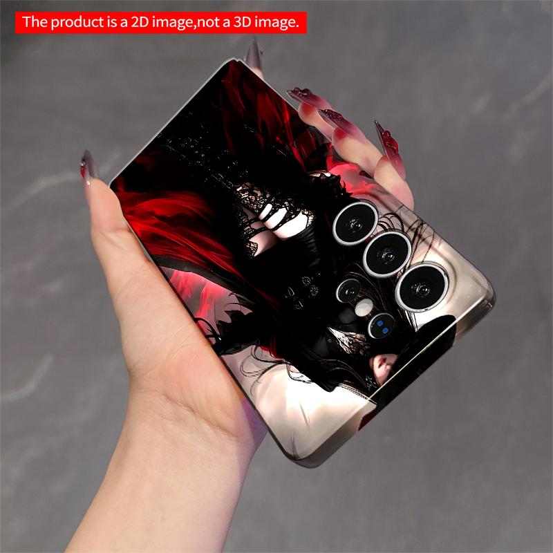 2DFlat Samsung phone case Black Witch with Crimson Cape Applicable to Galaxy S22 S23 S24 S25ULTRA S26 A12 A13 A14 A15 A16