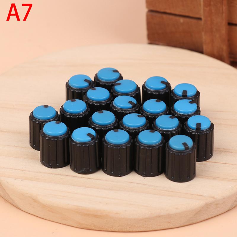

20Pcs Dual Color Knobs 10*12mm Small Volume Adjustment Hat Flower Shaft Hole 6MM Potentiometer Volume Switch Caps Control Knobs Other