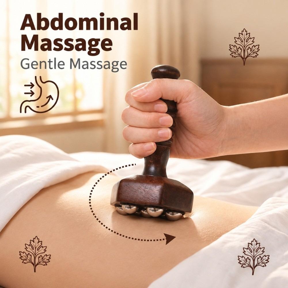 Hand Grip Handle Massage Roller Wood Muscle Relaxation Tool Gua Sha Tool For Muscle Relaxation