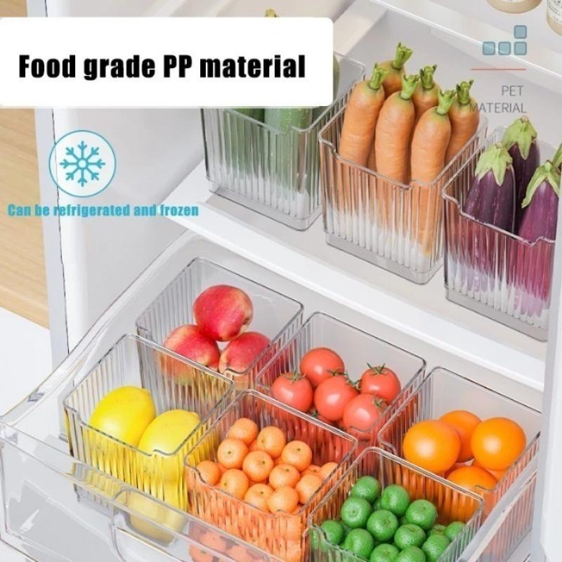 Transparent Pet Plastic Fridge Organizer, Multipurpose Refrigerator Side Door Storage Bin