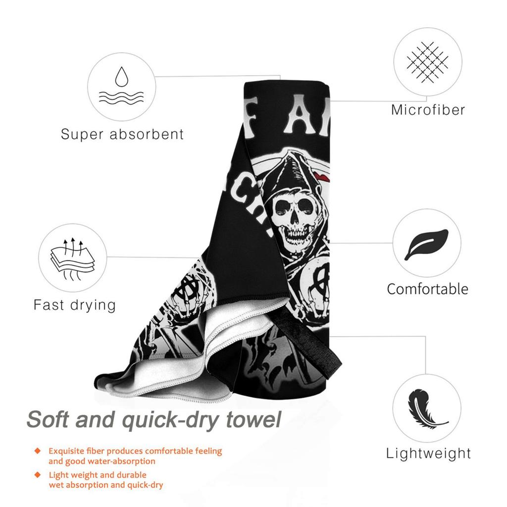Sons Of Anarchy Samcro Whiskey Beach Towel Soft Microfiber Quick Dry Absorbent Quick Towels For Bath