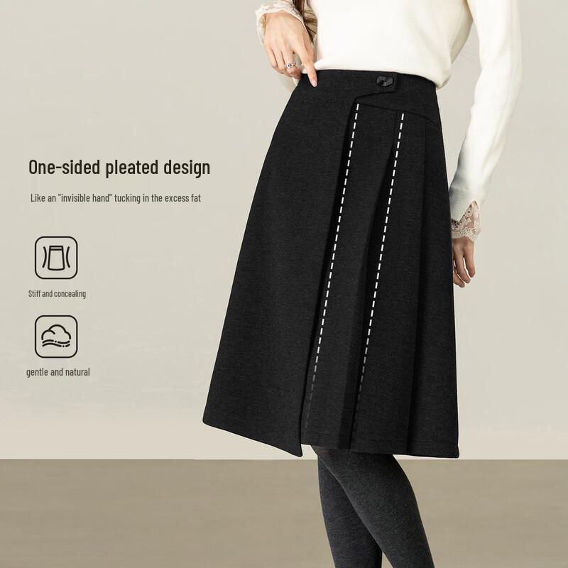 Women s Wool Blend A-line Midi Skirt XL