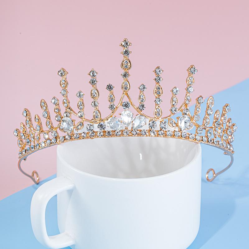 Children's Crown Tiara Girls New Crown Crystal Hair Hoop Model Catwalk Hair Accessories Princess Hairpin