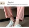 Women's Spring/Summer Maternity Cotton-Linen Stretch Wide-Leg Pants, Loose Fit, Cropped Length