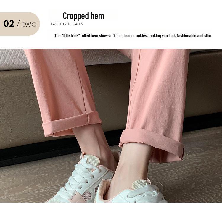 Women's Spring/Summer Maternity Cotton-Linen Stretch Wide-Leg Pants, Loose Fit, Cropped Length