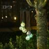 Solar Wind Chime Garden Metal Orb Wind Chime with Color-Changing Solar Lights Outdoor Decor Light-up Wind Chime for Porch Patio Balcony Decoration