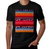 Authentic Mexican Serape Blanket Vibrant Vintage Boho Chic Decor TShirt Relaxed Casual Short Sleeve Tee
