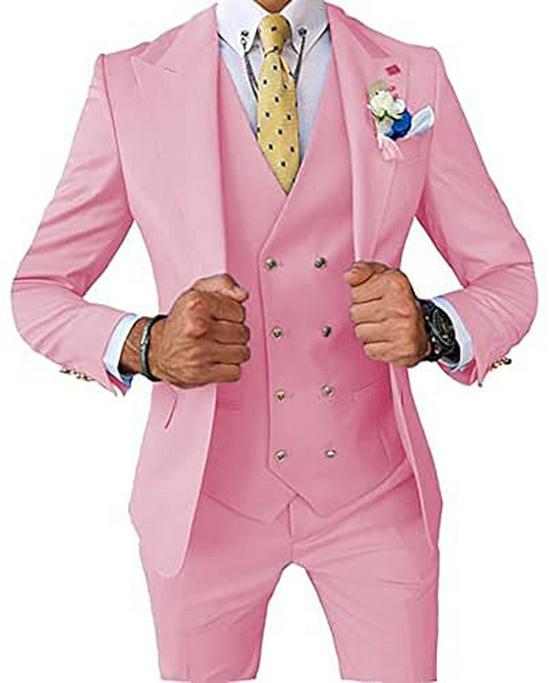 Korean Style Men's Three-piece Suit for Wedding or Business