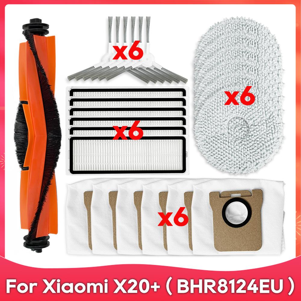 Fit For ( Xiaomi X10+ / X20+ / X20 Plus / BHR8124EU ) Accessory Part Main Side Brush Mop Dust Bag Filter Robot Vacuums Kit