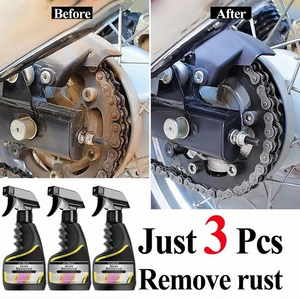 Car Rust Remover Spray - Wheel & Exhaust Pipe Iron Powder Cleaner