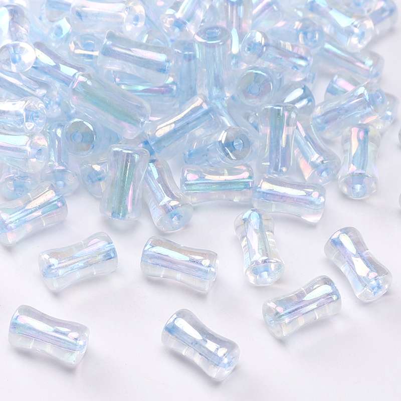 4x8mm Shiny Transparent Bamboo Beads Glass Cylindrical Beads Can Be Used For DIY Jewelry Making Necklace Bracelet