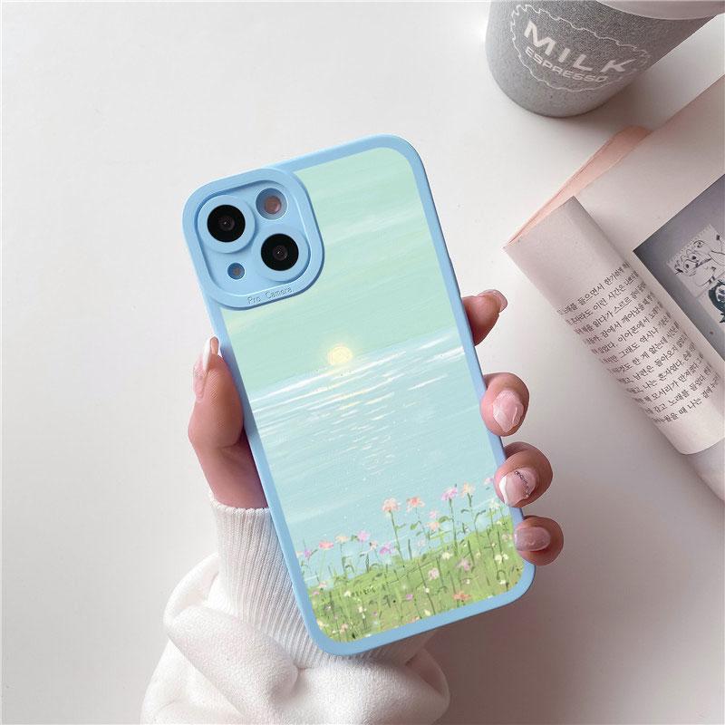 Field Flower Jungle Fresh Scenery Phone Case For iphone 14 11 12 13 Pro Max 7 8 Plus SE 2020 X XR XS Soft Silicone Cover Fundas