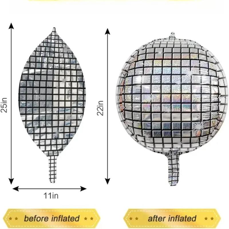2pcs 22 Inches Silver Birthday Disco Party Ball Foil Ballon Set Happy Birthday Party Decoration Decorative Balloons for Party
