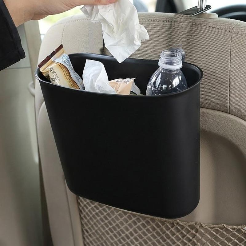 Small Car Trash Can Storage Organizer Auto Backseat Storage Box Hook Multifunctional Waterproof Hanging Car Trash Can