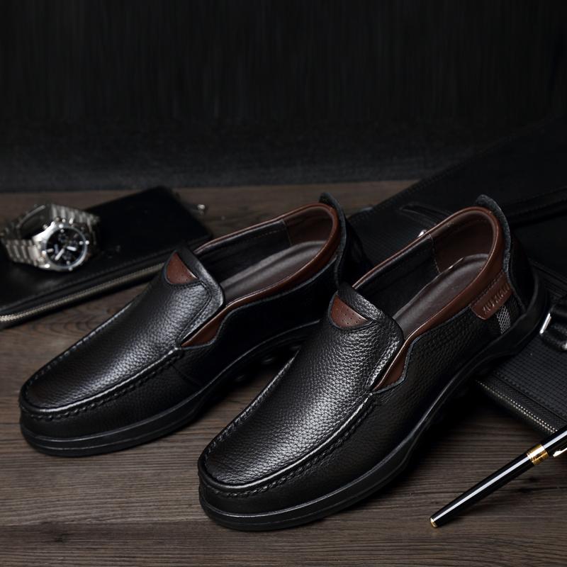 Genuine Leather Men Slip On Shoes Large-sized 37-48 Leisure Walk Loafers Retro Driving Shoes Outdoor Male Casual Shoes Moccasins