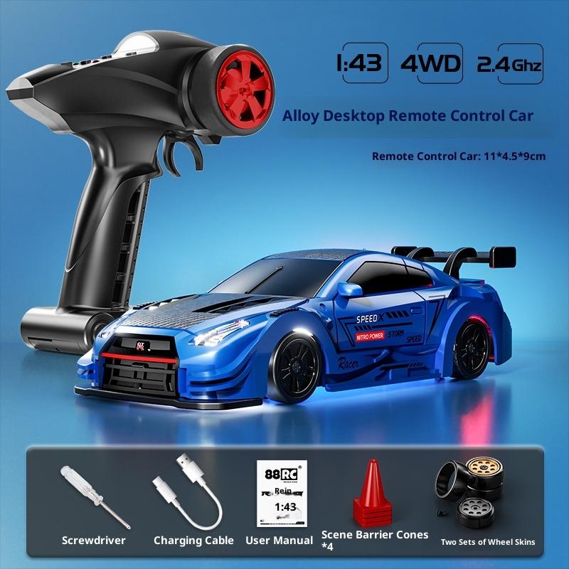 In Stock 1/43 Alloy Drift Car D43 Four-Wheel Drive Drift Car Desktop Series, Fully Proportional Including Gyroscope