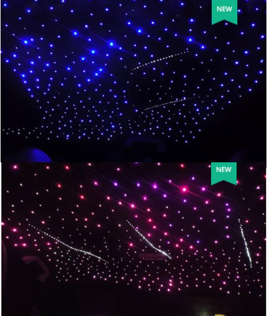6W Car RGBW LED Ceiling Light Meteor Fiber Optic Light Kit Bluetooth APP Control