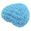Foam Fake Roses Handcrafted Romantic Decorative Heart Shape Artificial Roses with String Light for Bedroom Wedding Blue