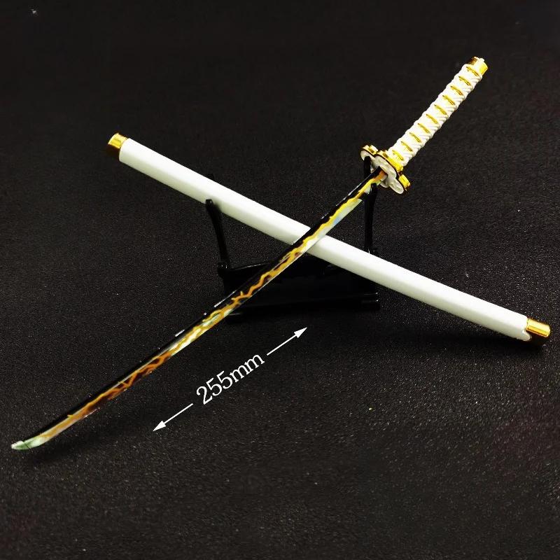 25cm Demon Slayer Katana Swords Kimetsu No Yaiba Samurai Sword Real Size Japanese Katana Anime Cosplay Prop Home Decoration
