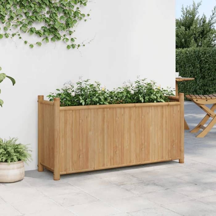 VidaXL Planter 100x30x50 Cm Bamboo, Raised Bed, Flower Pot, Flower Pot, Flower Box, Garden Pot, Stand of 366463