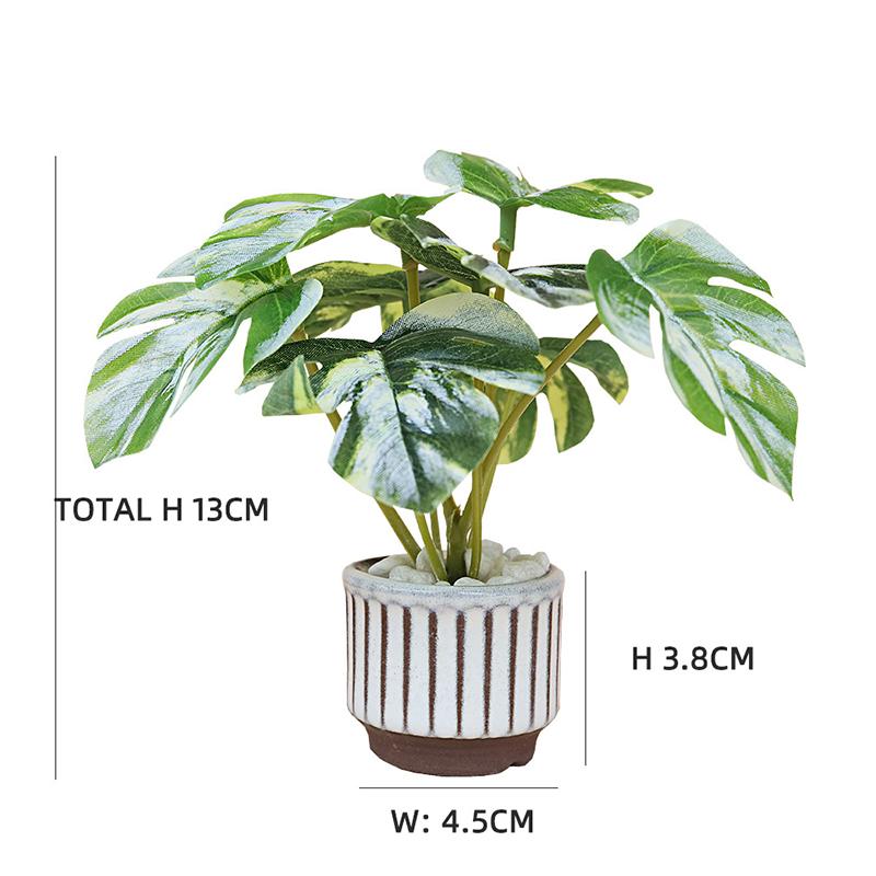 1/12 Dollhouse Mini Simulation Monstera Potted Model Dollhouse Green Plant Decoration Dolls House Living Decor Accessories