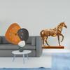 Modern Horse Wall Clock Sculpture Decorative Art Ornament Resin Figurine Engraved Animal Statue for