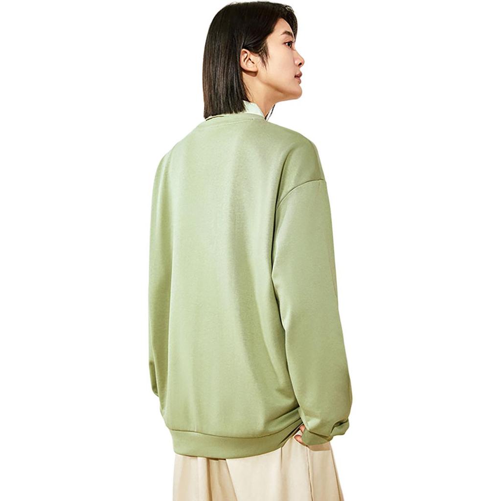 Anta Lifestyle Series Logo Pullover Round Neck Loose Sweatshirt Unisex sweatshirt Gray-Green 952438702-8